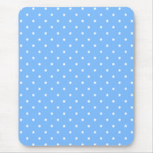 Light Blue and White. Star Pattern. Mousepads