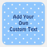 Light Blue and White. Star Pattern. Stickers