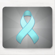 Light Blue Awareness Ribbon Mousepad