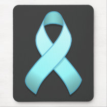 Light Blue Awareness Ribbon Mousepad