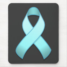 Light Blue Awareness Ribbon Mousepad