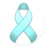 Light Blue Awareness Ribbon Round Sticker