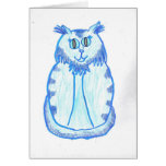 Light Blue Cat Card