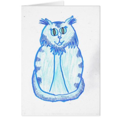 Light Blue Cat Cards by FlashAllen