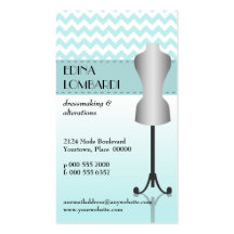 Light Blue Chevron Dressform Business Cards