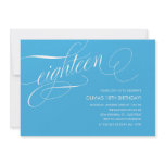 Light Blue Contemporary 18th Birthday Invitations