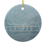 Light Blue Denim Christmas Ornament