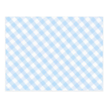 Light blue diagonal gingham pattern post cards