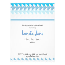 light blue duck row baby shower invitation