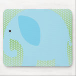 Light Blue Elephant on Mint Green mousepads