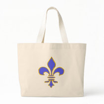 light blue fleur de lis bag