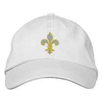 Light Blue  Fleur De Lis Embroidered Hat