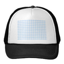 Light blue gingham pattern hat
