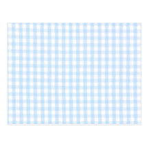 Light blue gingham pattern postcard
