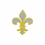 Light Blue&  Gold Fleur-de-lis Embroidered Shirt embroidered shirts