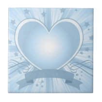 Light Blue Heart Design Tile tiles