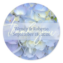 Light Blue Hydrangea Wedding Favour Labels