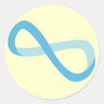 Light Blue Infinity Round Stickers