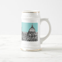 Light blue Italian ink Coffee Mugs