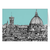 Light blue Italian ink Greeting Cards