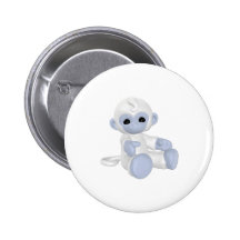 Light Blue Monkey Pin