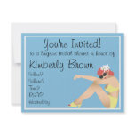 Light blue pin up girl bridal shower invitation