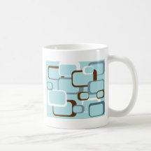 light blue retro squares mug