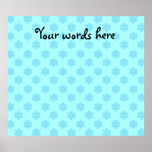 Light blue snowflakes pattern posters