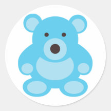 Light Blue Teddy Bear Sticker