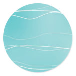 Light Blue Waves Round Stickers