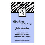 Light Blue Zebra Print Personalise Business Card