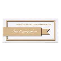 Light Brown Ribbon Engagement Personalized Announcements