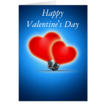 Light bulb hearts greeting card