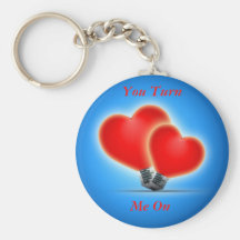 Light bulb hearts key chains