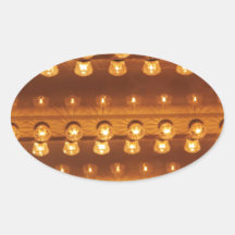 Light Bulbs On Ceiling (Background) Oval Sticker