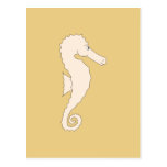 Light Coloured Seahorse on Gold Colour Background Postcard