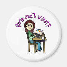 Light Computer Girl Refrigerator Magnets