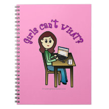 Light Computer Girl Spiral Note Book