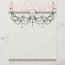 light cream and pink damask flyers