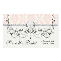 light cream and pink damask rectangular sticker