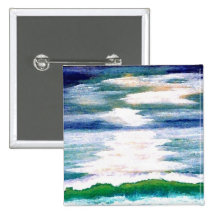 Light Dance on the Sea CricketDiane Ocean Art Pinback Buttons