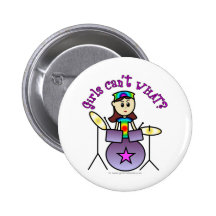 Light Drummer Girl Buttons