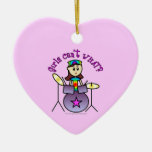 Light Drummer Girl Christmas Ornament