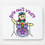 Light Drummer Girl Mouse Pads