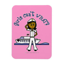 Light Female Captain Rectangle Magnet