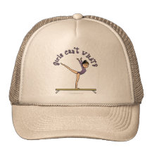 Light Female Gymnast on Balance Beam Trucker Hats