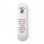Light Female Scientist skateboards