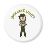 Light Female Sheriff in Brown Uniform magnets