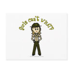 Light Female Sheriff in Brown Uniform postcards