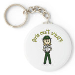 Light Female Sheriff in Green Uniform keychains